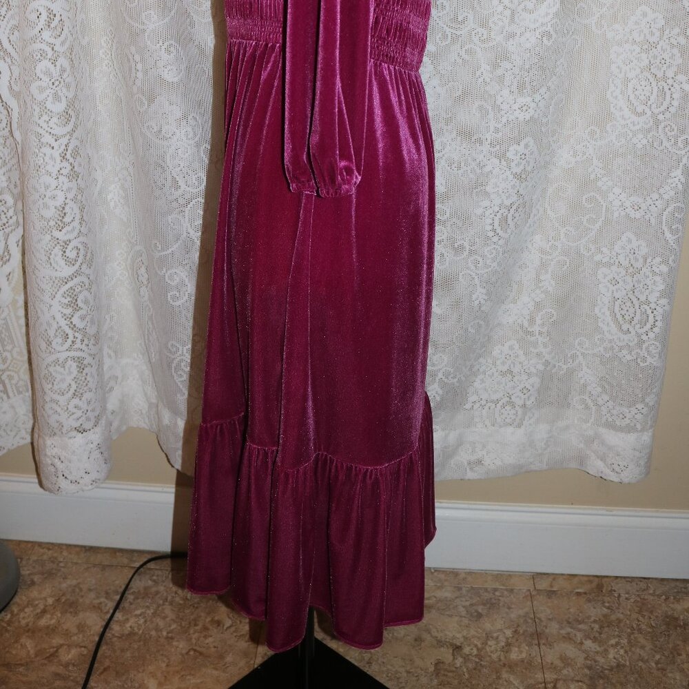 LC Lauren Conrad wine chalet pink large dress NWT MAXI length - Picture 8 of 11